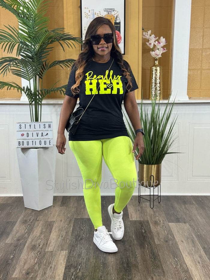 Butter Soft Microfiber Leggings (Neon Yellow)