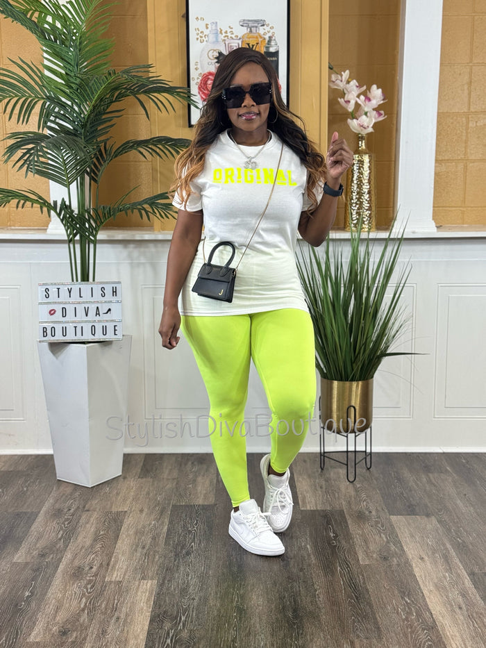 Butter Soft Microfiber Leggings (Neon Yellow)