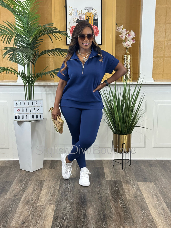 Butter Soft Microfiber Leggings up to 3XL (Lt Navy)