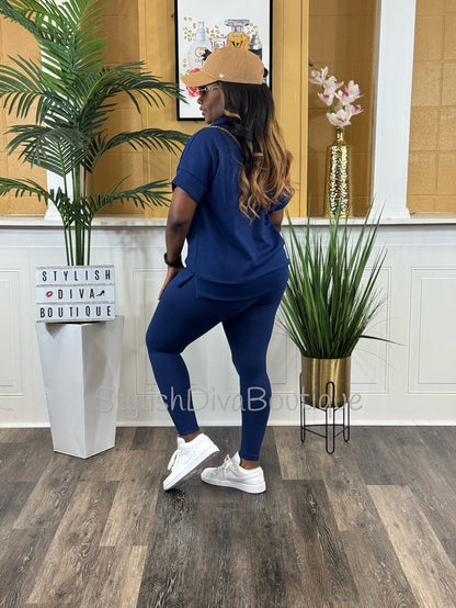 Butter Soft Microfiber Leggings up to 3XL (Lt Navy)