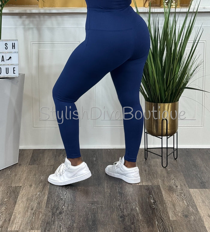Butter Soft Microfiber Leggings up to 3XL (Lt Navy)