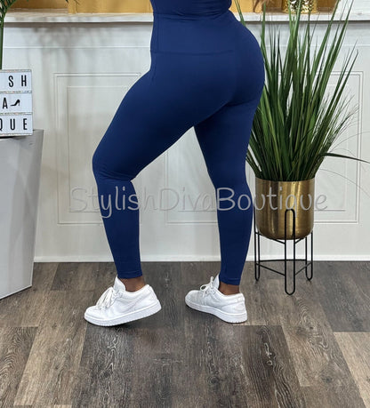 Butter Soft Microfiber Leggings up to 3XL (Lt Navy)