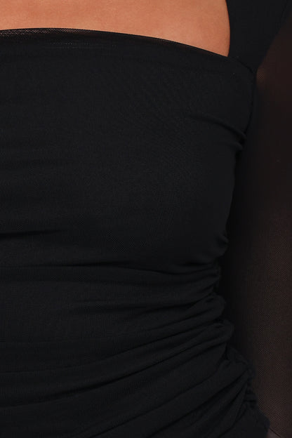 Cerys Mesh Top - Black