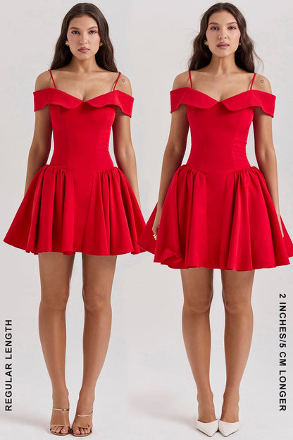 scarlet off shoulder mini dress