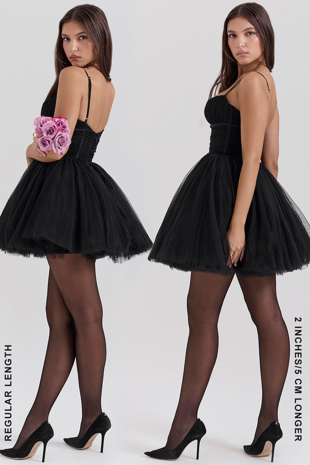black tulle mini dress - sale