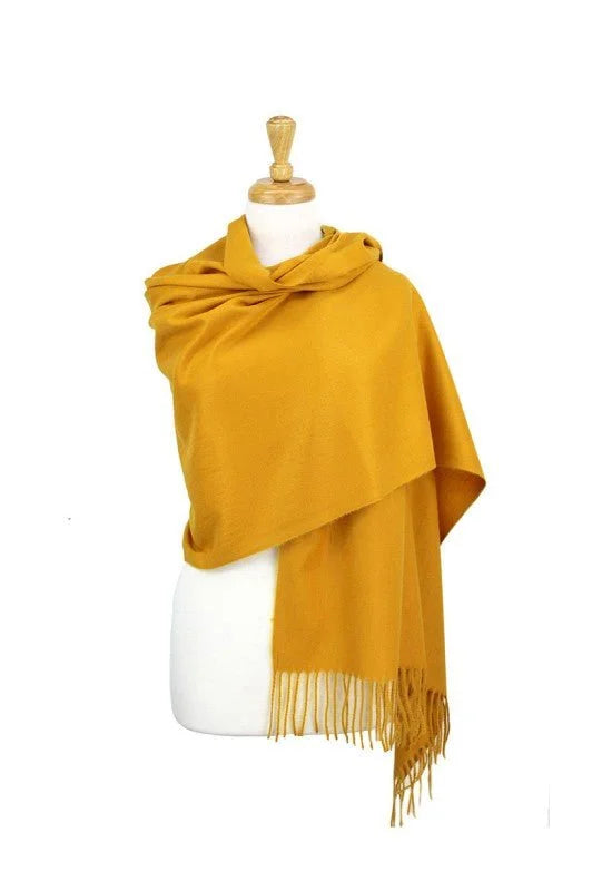 Timeless Luxe Cashmere Blend Shawl- Mustard