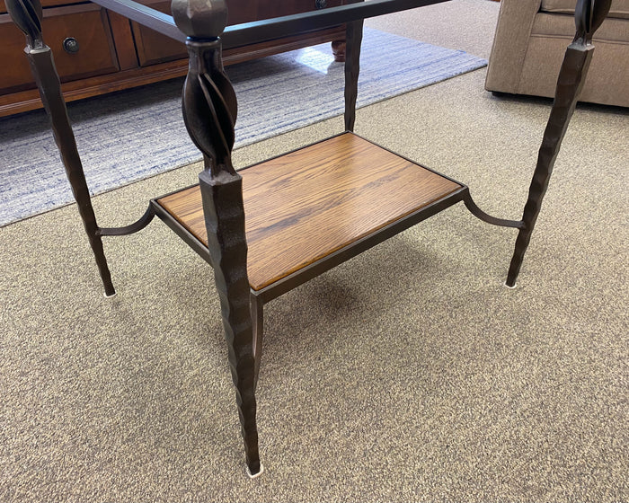 Charleston Forge Metal & Glass Side Table