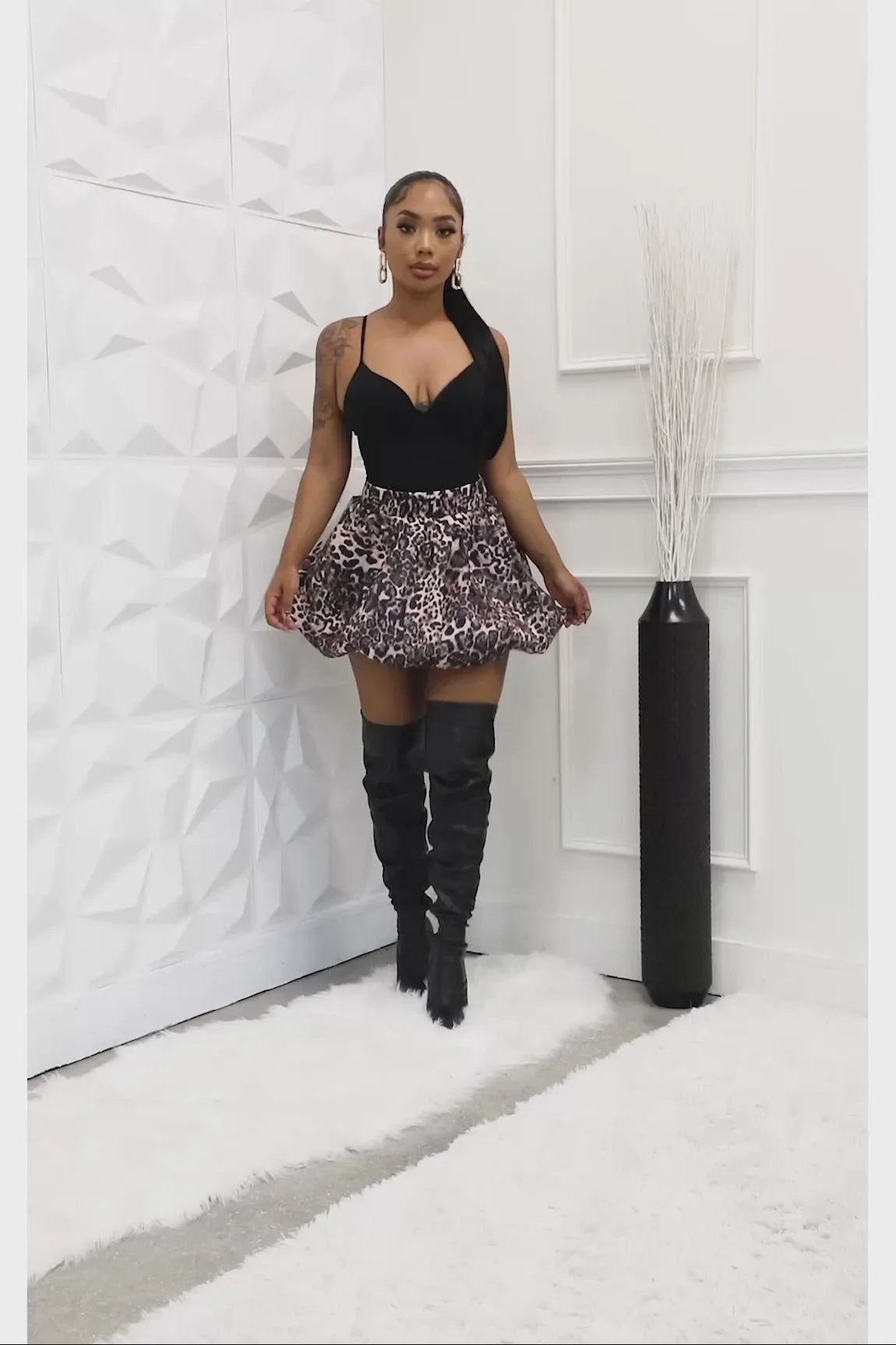 On The Prowl Mini Skirt - Leopard Print
