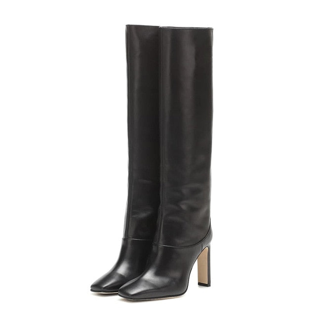 Clearance - Black Warm Knee High Boots