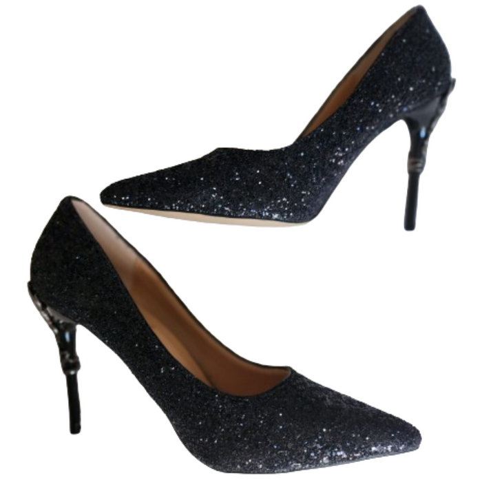 Clearance - Eden Leaf Glitter High Heel Stiletto Pumps