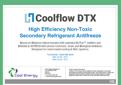 Coolflow 10L DTX Inhibited Glycol Antifreeze and Heat Transfer Fluid