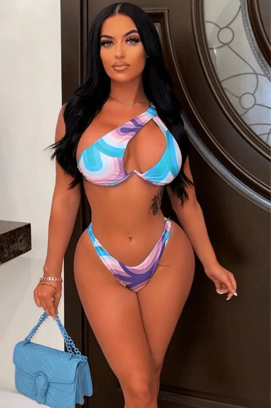 Oasis Bikini Set w/Wrap Blue Multicolored