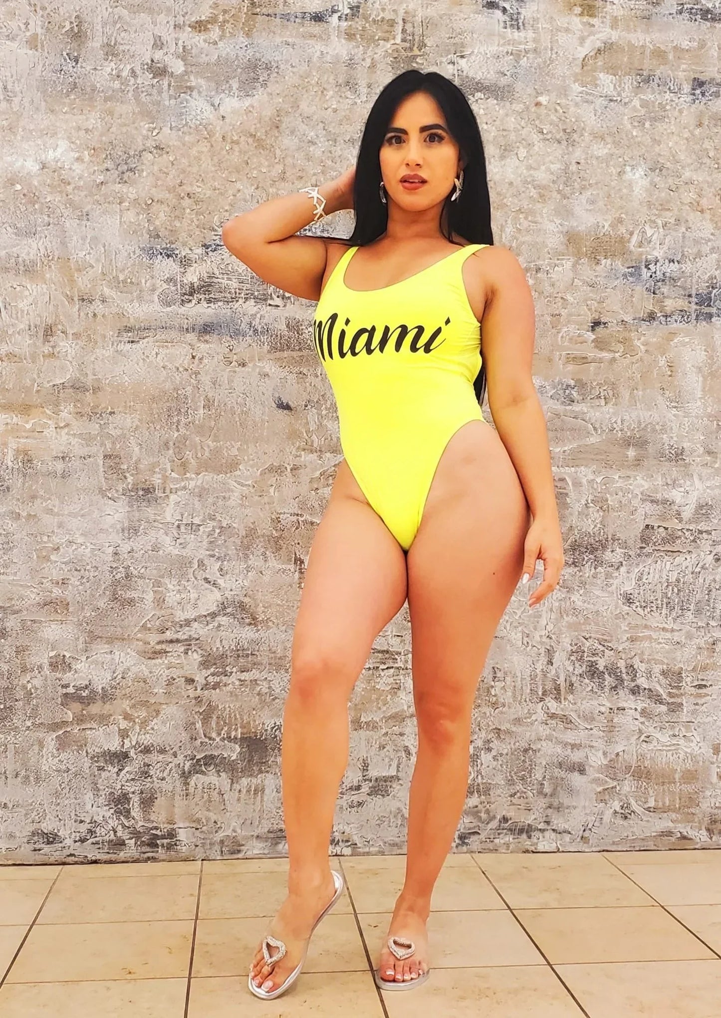 One Piece Miami Vibes Bathing suit (Green Neon)