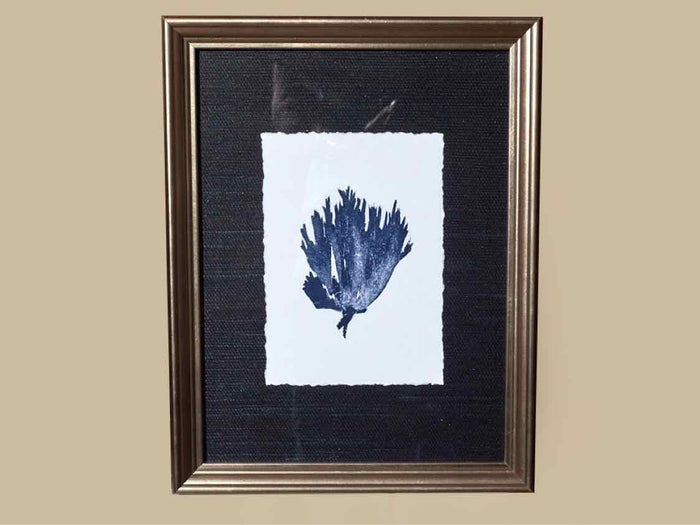 Coral Art Print On Grasscloth Driftwood Finish Frame III