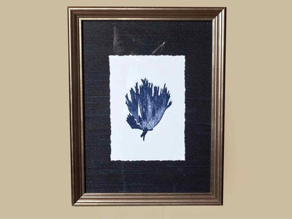 Coral Art Print On Grasscloth Driftwood Finish Frame III