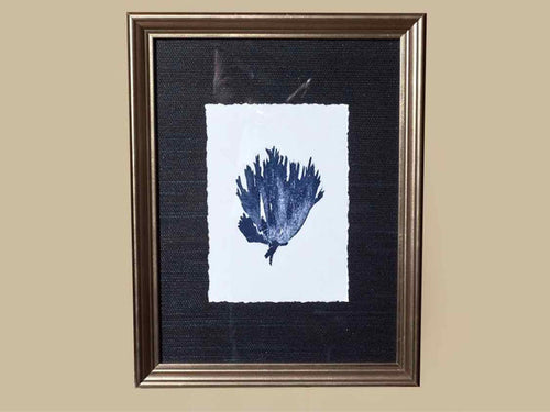 Coral Art Print On Grasscloth Driftwood Finish Frame III