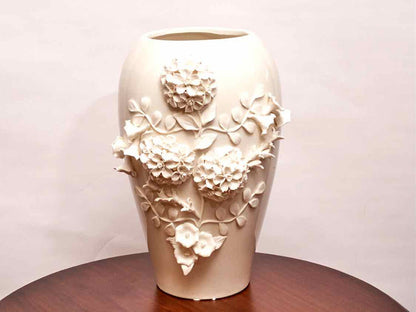 Cream Ceramic Floral Vase