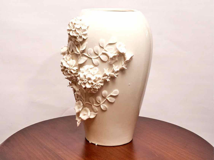 Cream Ceramic Floral Vase