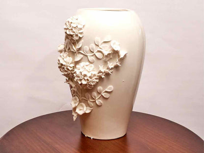 Cream Ceramic Floral Vase