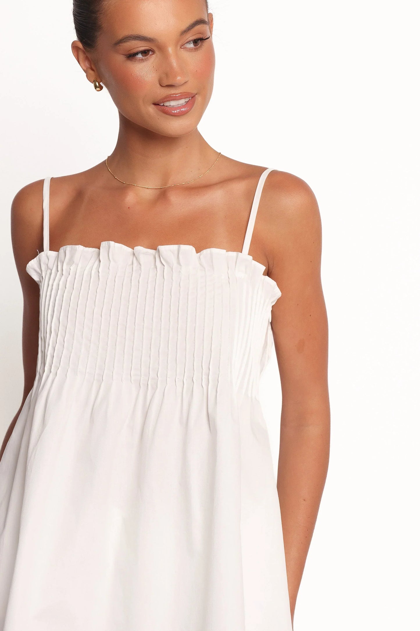 Carson Pleated Top - White