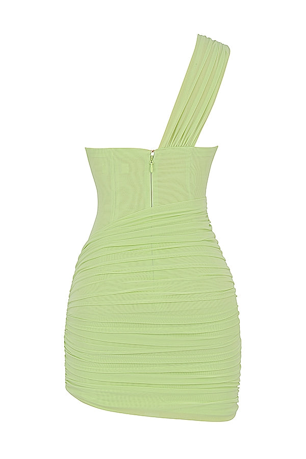 lime cut out mini dress