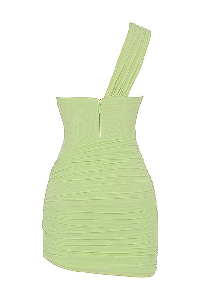 lime cut out mini dress