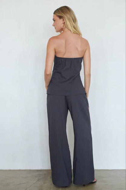 Kyle Pleated Linen Top