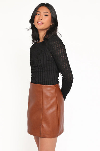Bellatrix Textured Knit Top - Black