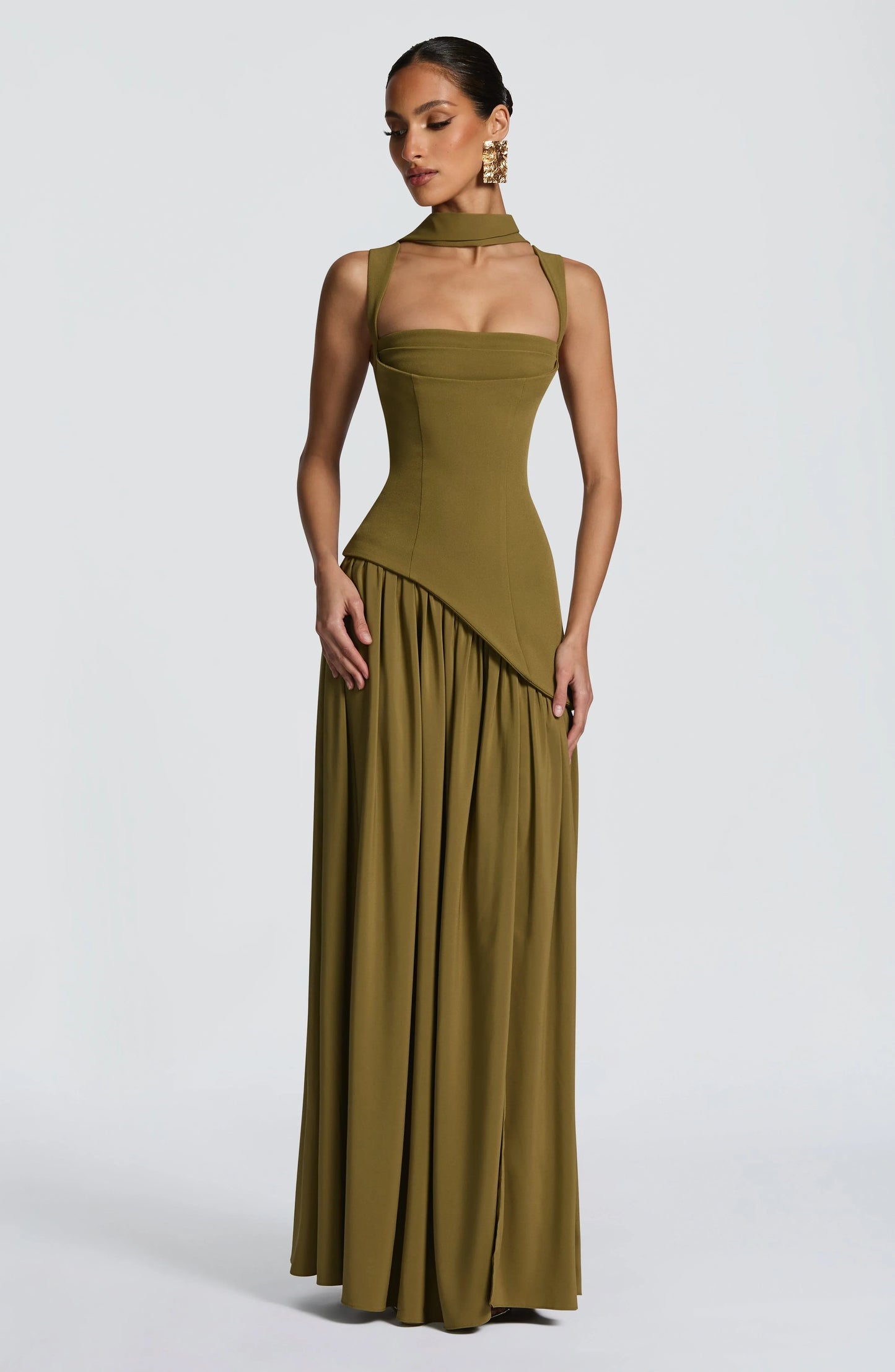 Tullulah Maxi Dress - Deep Olive