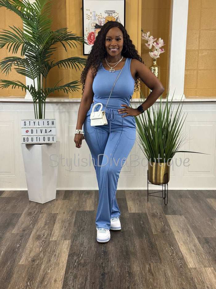 Day to Day Cropped Set (Blue)
