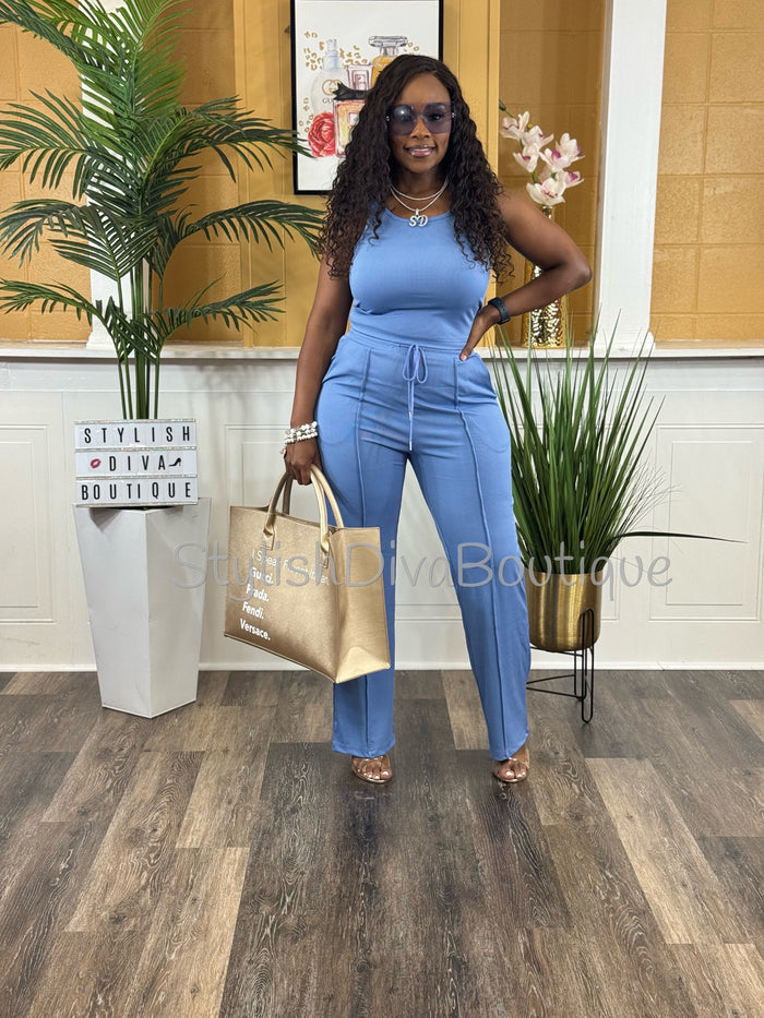 Day to Day Cropped Set (Blue)