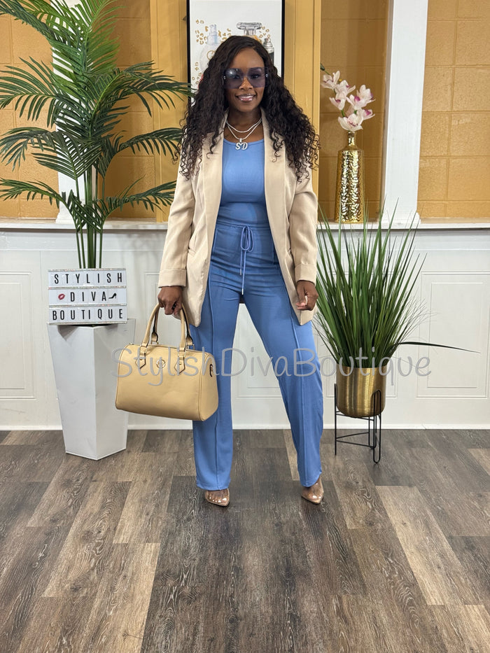 Day to Day Cropped Set (Blue)