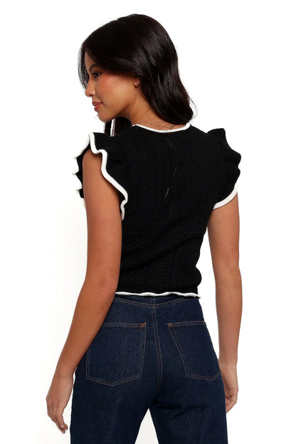 Abby Knit Top - Black White