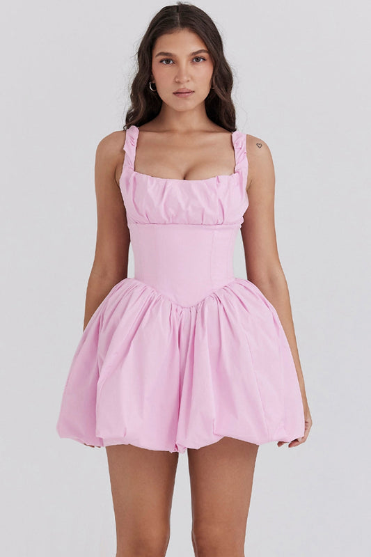 cotton candy cotton tulle mini dress