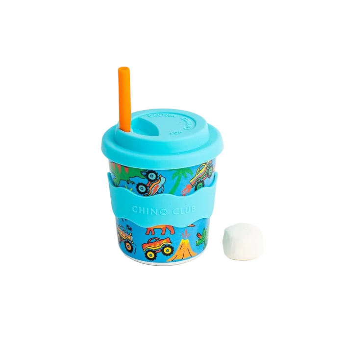 Dinosaurs and Monster Trucks Kids Keep Cup 240ml + Straw