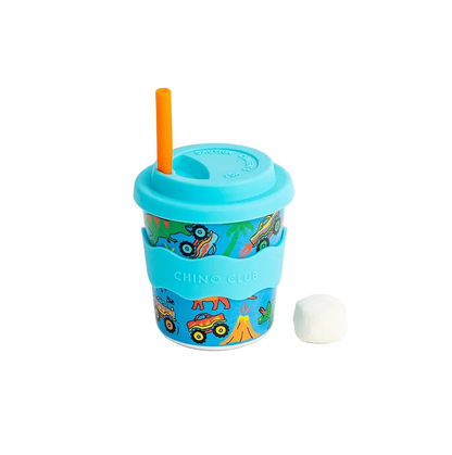 Dinosaurs and Monster Trucks Kids Keep Cup 240ml + Straw