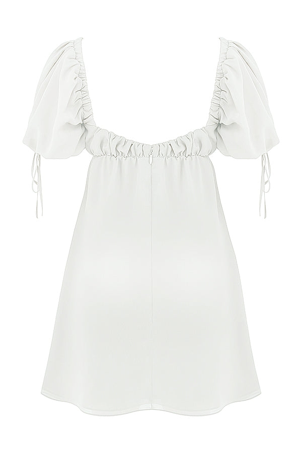 ivory georgette mini dress - sale