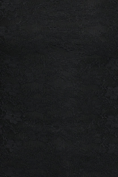 Skyler Square Neck Stretch Lace Top - Black