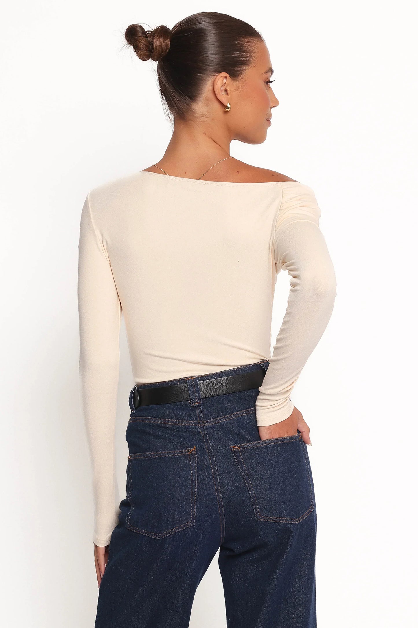 Liah Off Shoulder Knit Top - Cream