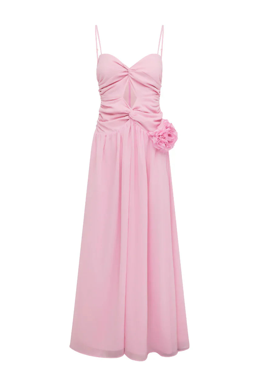 DANIKA SIDE SLIT MAXI DRESS - MUSK