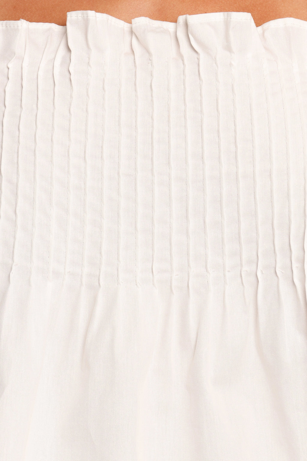 Carson Pleated Top - White