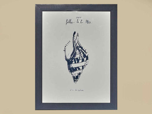 'Filles De La Mer IV' Navy Finish Frame Print