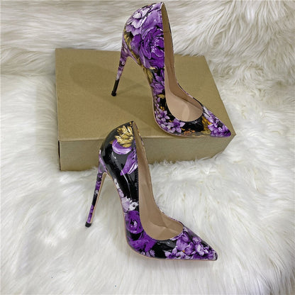 Floral Thin High Heels Pumps
