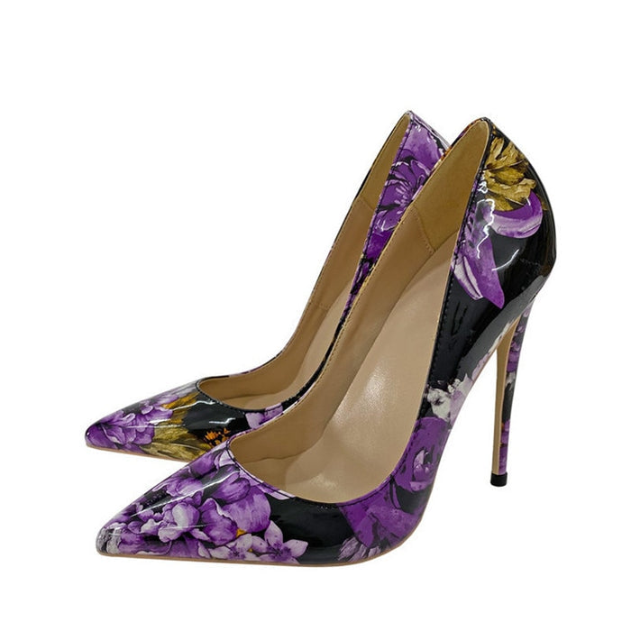 Floral Thin High Heels Pumps