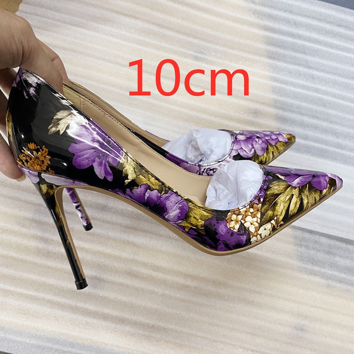 Floral Thin High Heels Pumps