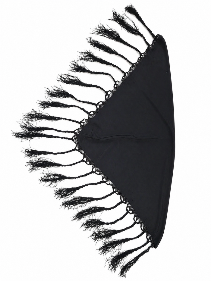 Foulard Flamenco Noir à Franges