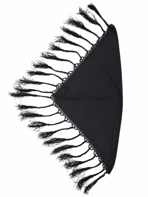 Foulard Flamenco Noir à Franges