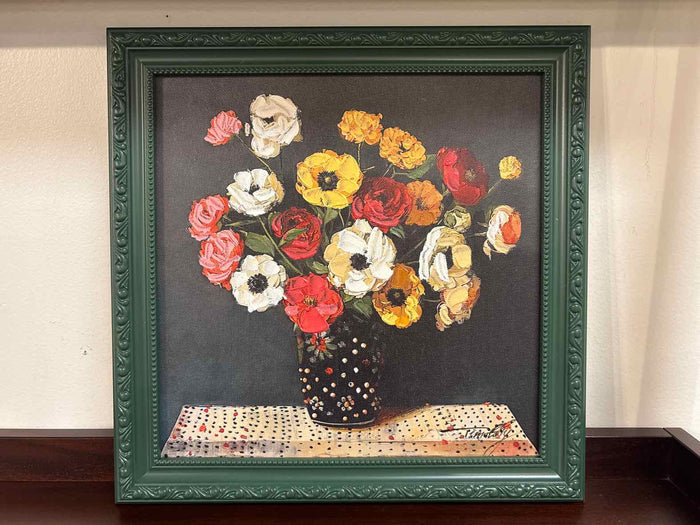 Green Framed Still Life Painting