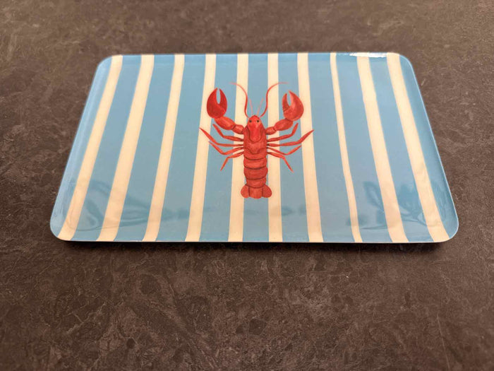 Hand-Painted Trinket Tray w/ Lobster Motif