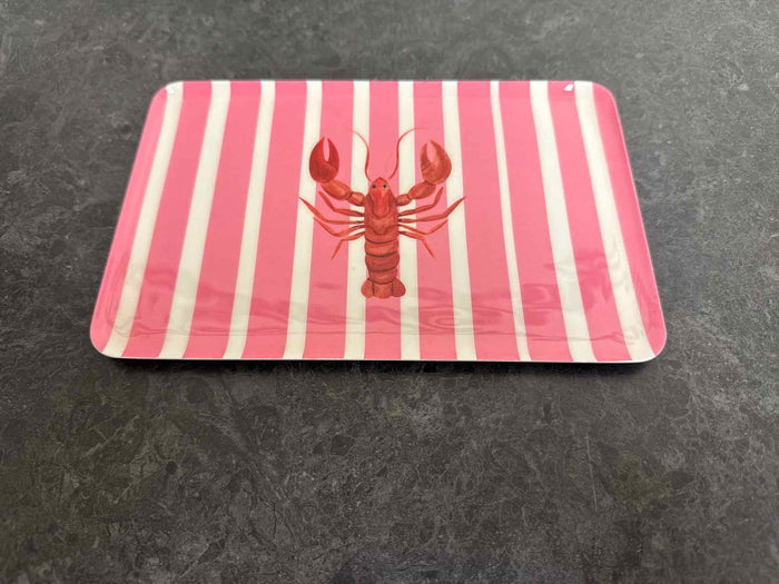 Hand-Painted Trinket Tray w/ Lobster Motif